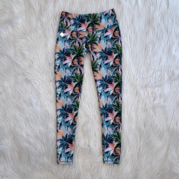 NUX Tropical Twilight Palm Tree Tropical Leggings - Picture 1 of 8